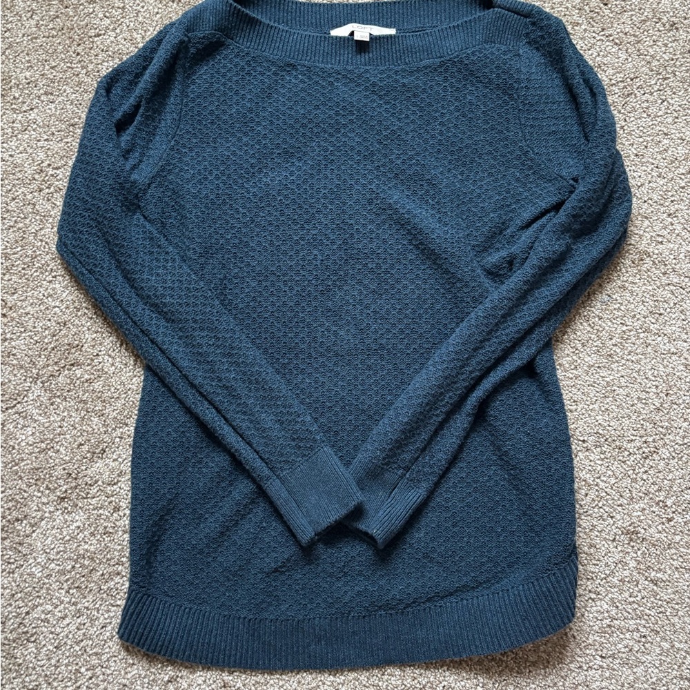 Loft Women's Textured Boatneck Sweater - Teal